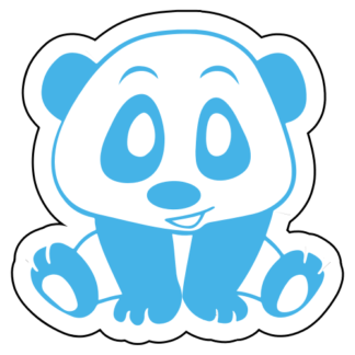 Playful Panda Sticker (Baby Blue)